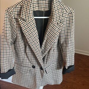 Cute oversized boyfriend Stylish Houndstooth Blazer